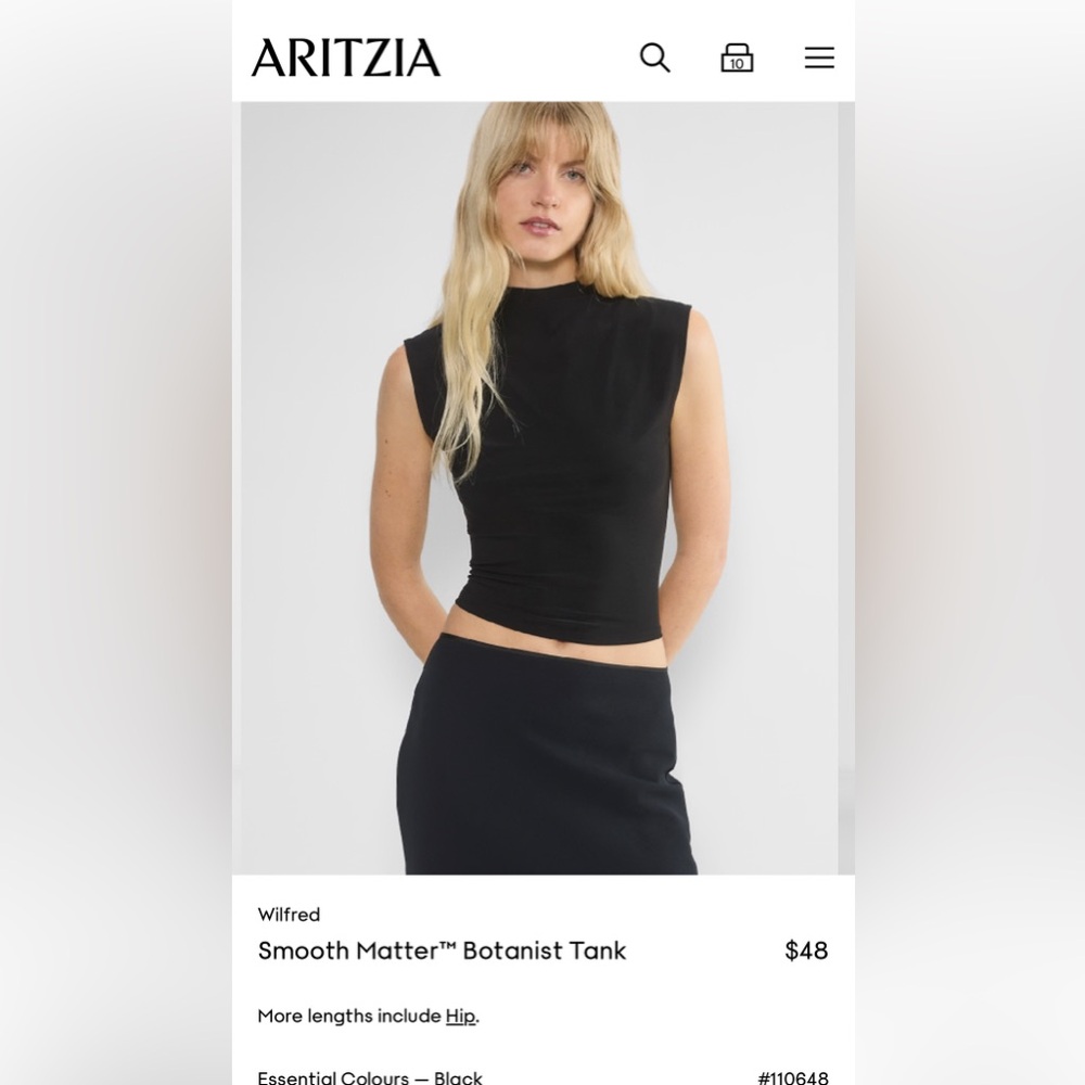Aritzia Wilfred Botanist tank size XS